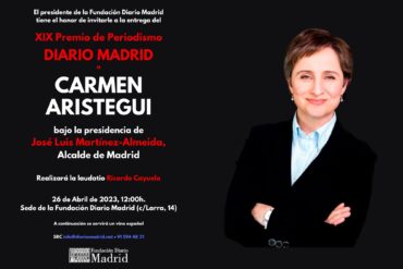 Invitación al XIX Premio de Periodismo ''Diario Madrid